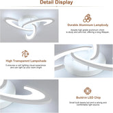 LED Ceiling Light 36W 3240LM – Modern Semi Flush Mount Lamp, 6500K Cool White Acrylic Flower Design for Bedroom, Living Room, Kitchen